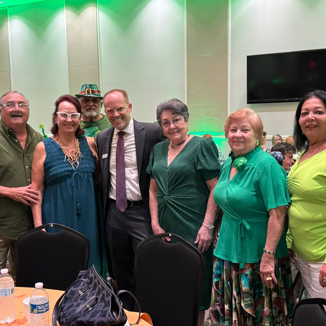 Judge Kevin Hellmann enjoyed celebrating St. Patrick's Day a few days early with senior residents in Hialeah. What a great crowd!